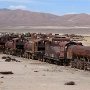 One of the major tourist attractions of Uyuni, Bolivia is an antique train cemetery. The town served as a distribution hub for the trains carrying minerals on their way to the Pacific Ocean ports.